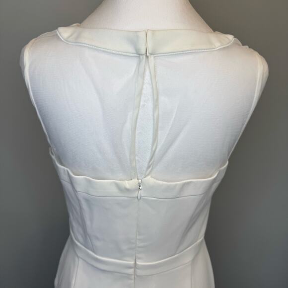 White House Black Market NWT size 4 cream knee length sleeveless sheath dress - Picture 5 of 14